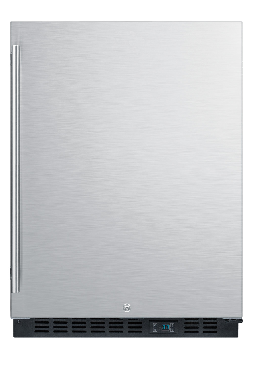 Built-in undercounter commercial all-refrigerator w/SS interior, lock, and digital thermostat